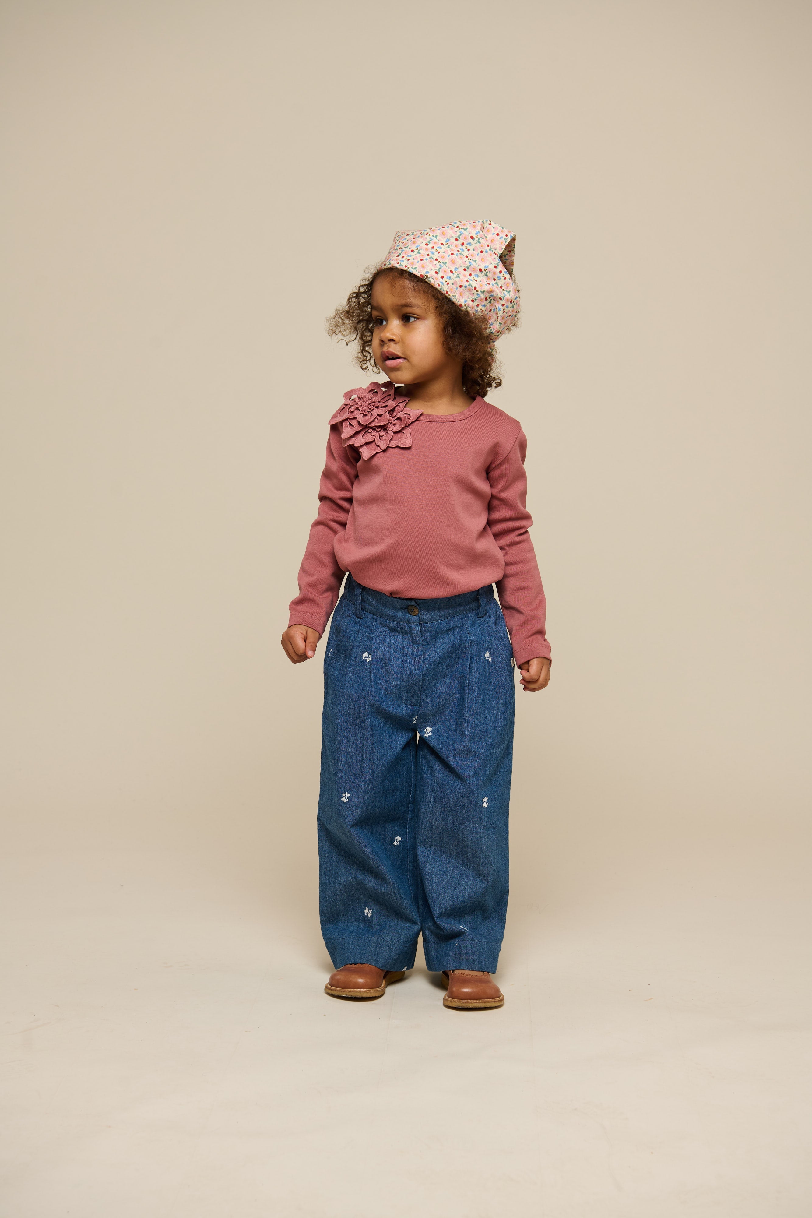 T-Shirt mit Blumenapplikation - Kids - Old Rose | 101233 Sarah