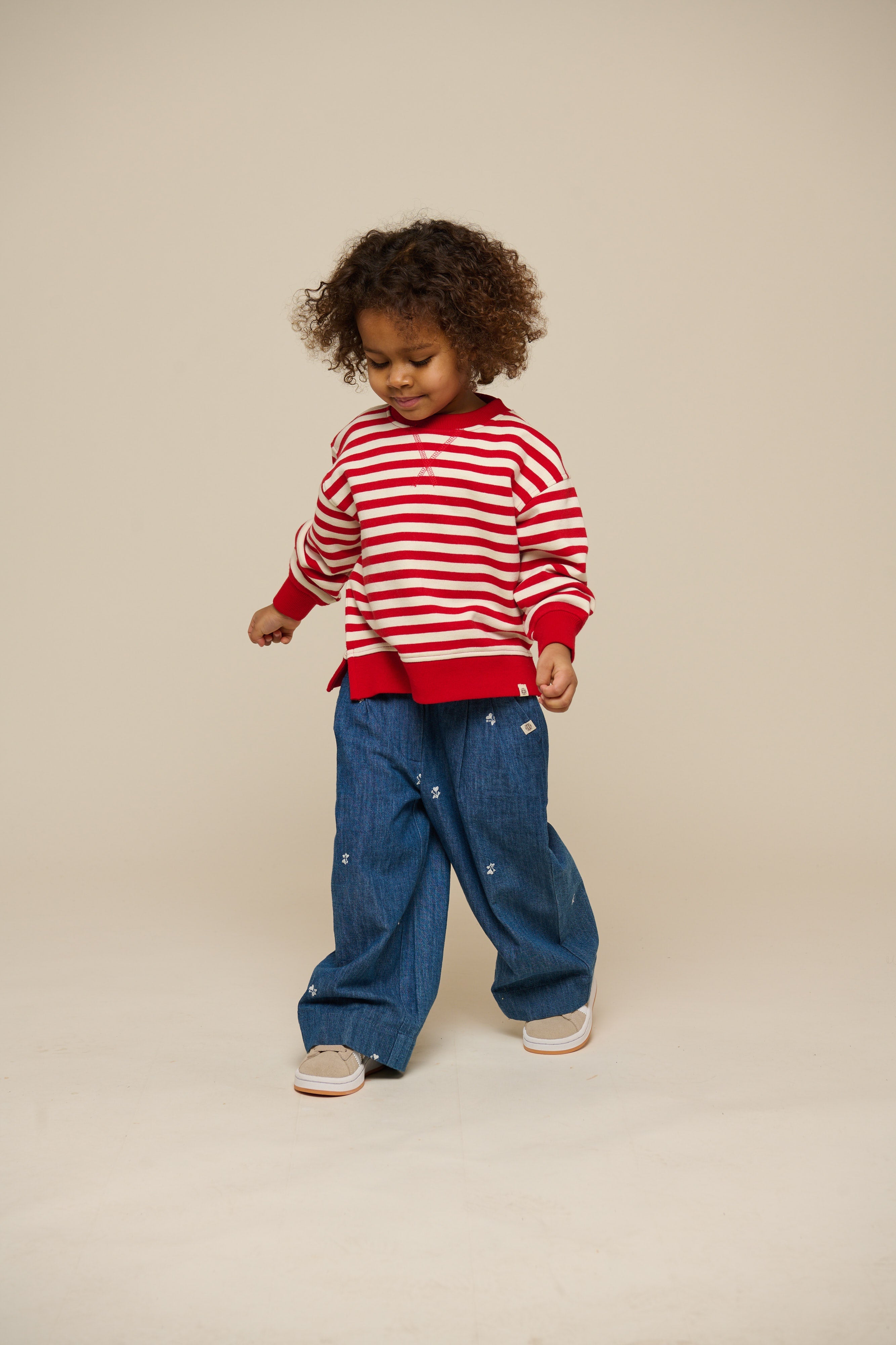 Gestreiftes Crewneck Sweatshirt - Kids - Cherry Red Stripe | 101342 Daniella