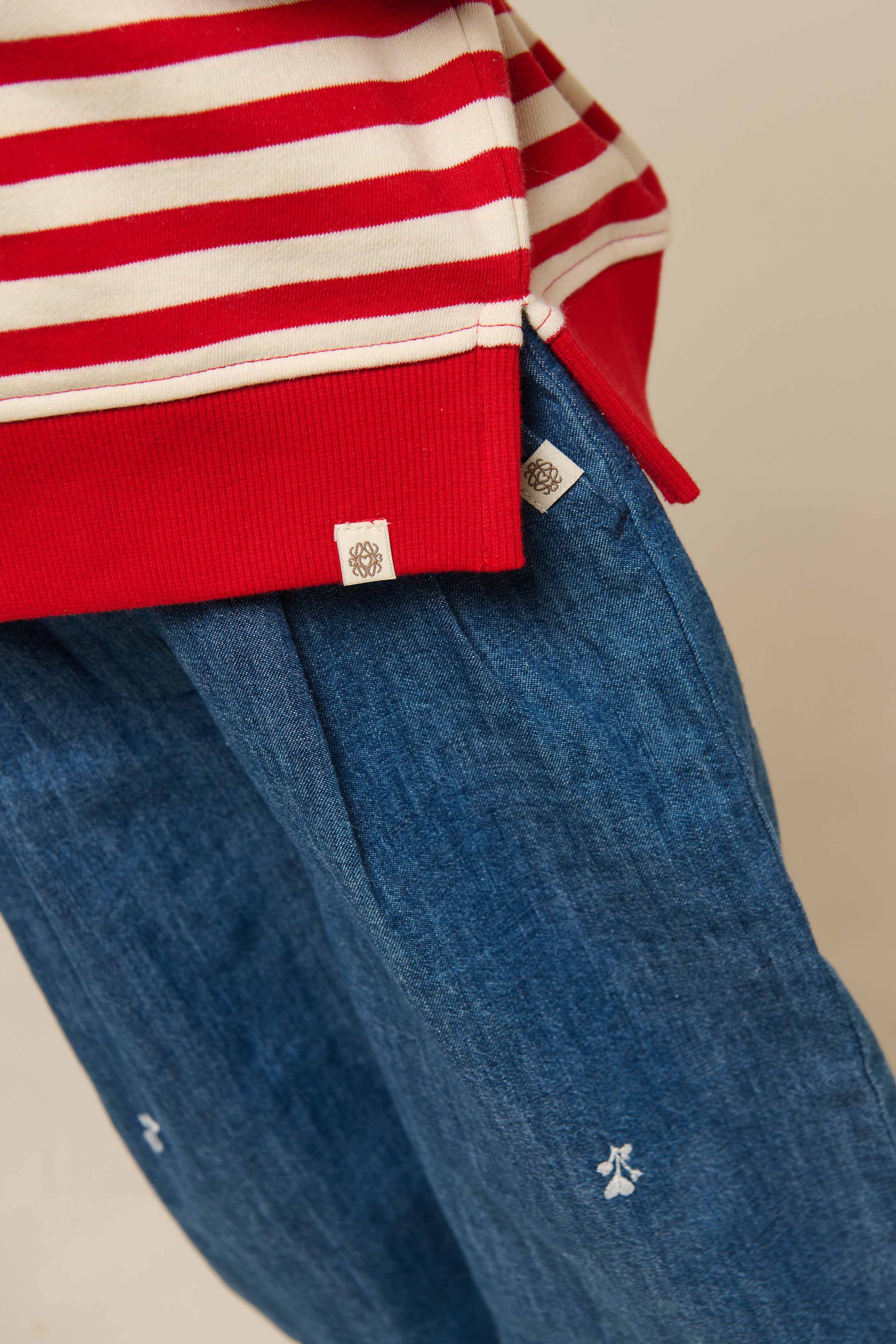 Gestreiftes Crewneck Sweatshirt - Kids - Cherry Red Stripe | 101342 Daniella