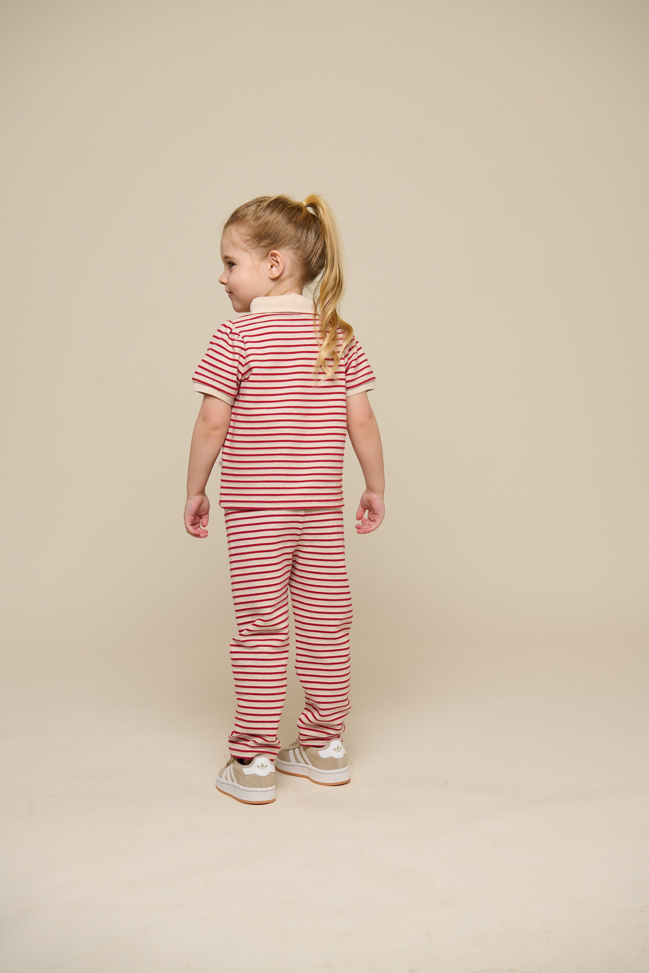 Gestreifte Jerseyhose - Kids - Cherry Red | 100999 Emmie