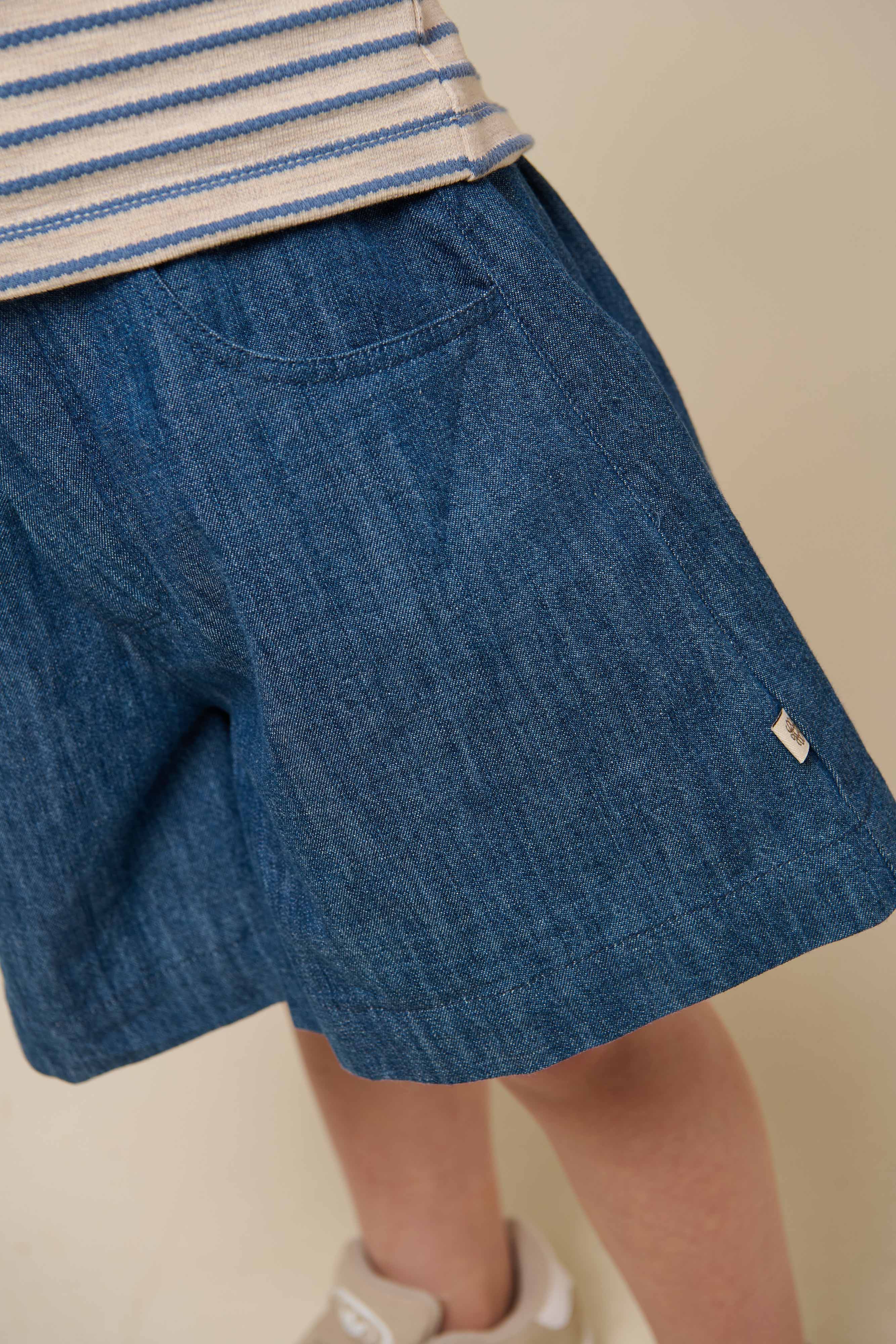 Ausgestellte leichte Denim-Shorts - Kids - Blue Denim | 101053 Isabella
