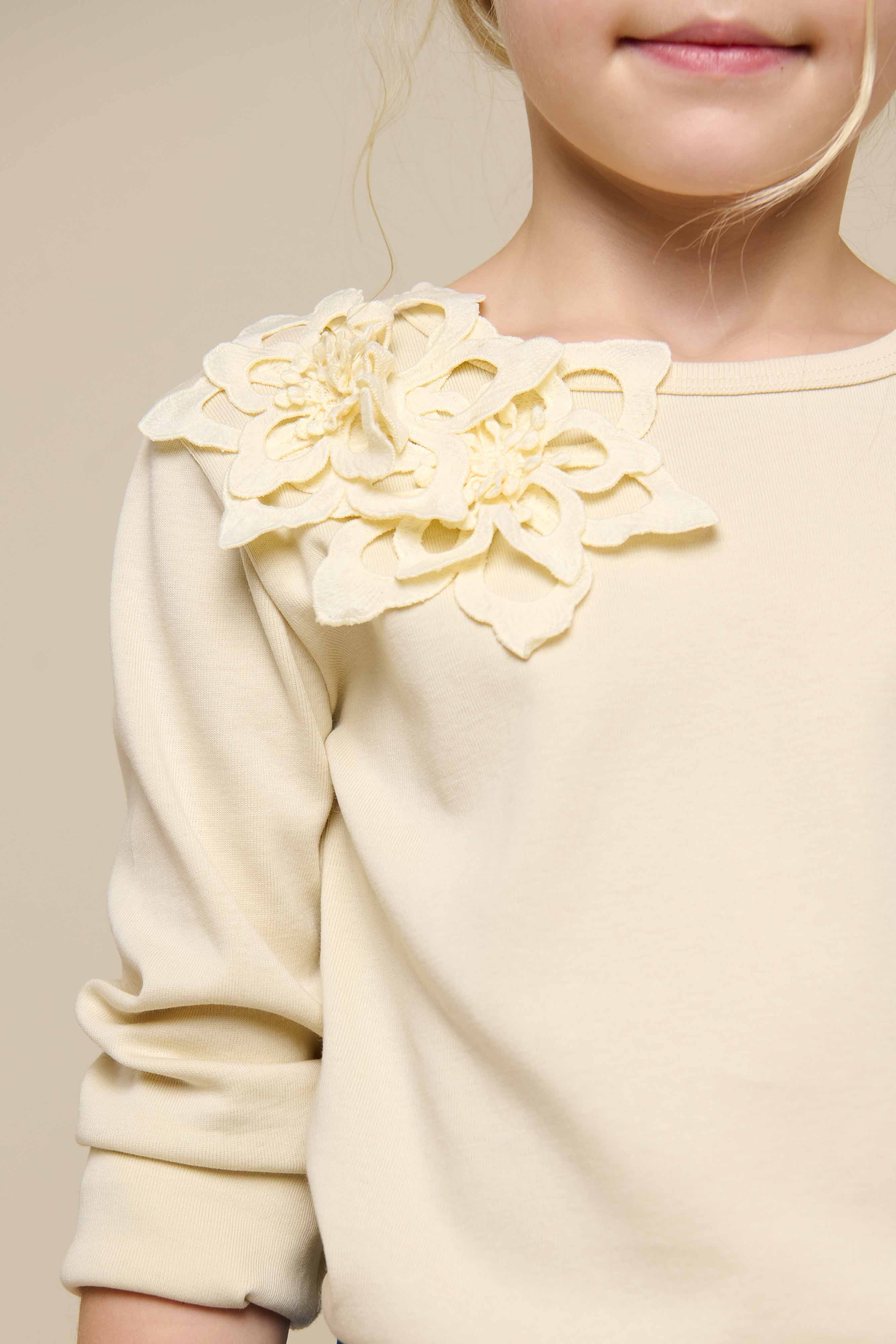 T-Shirt mit Blumenapplikation - Tween - Offwhite | 101232 Sarah