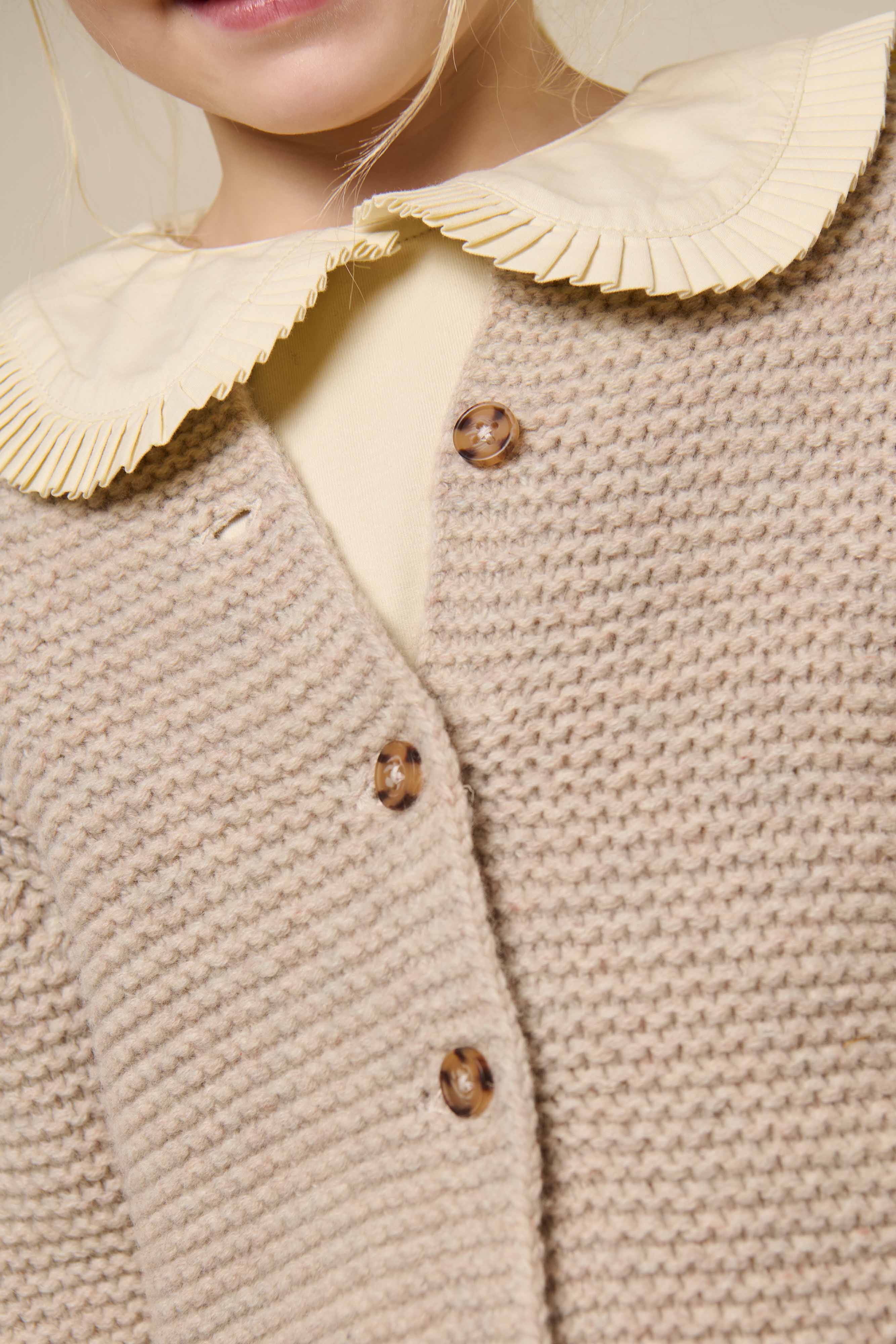 Strickjacke aus Wolle - Tween - Caffe Latte Melange | 100875 Maya