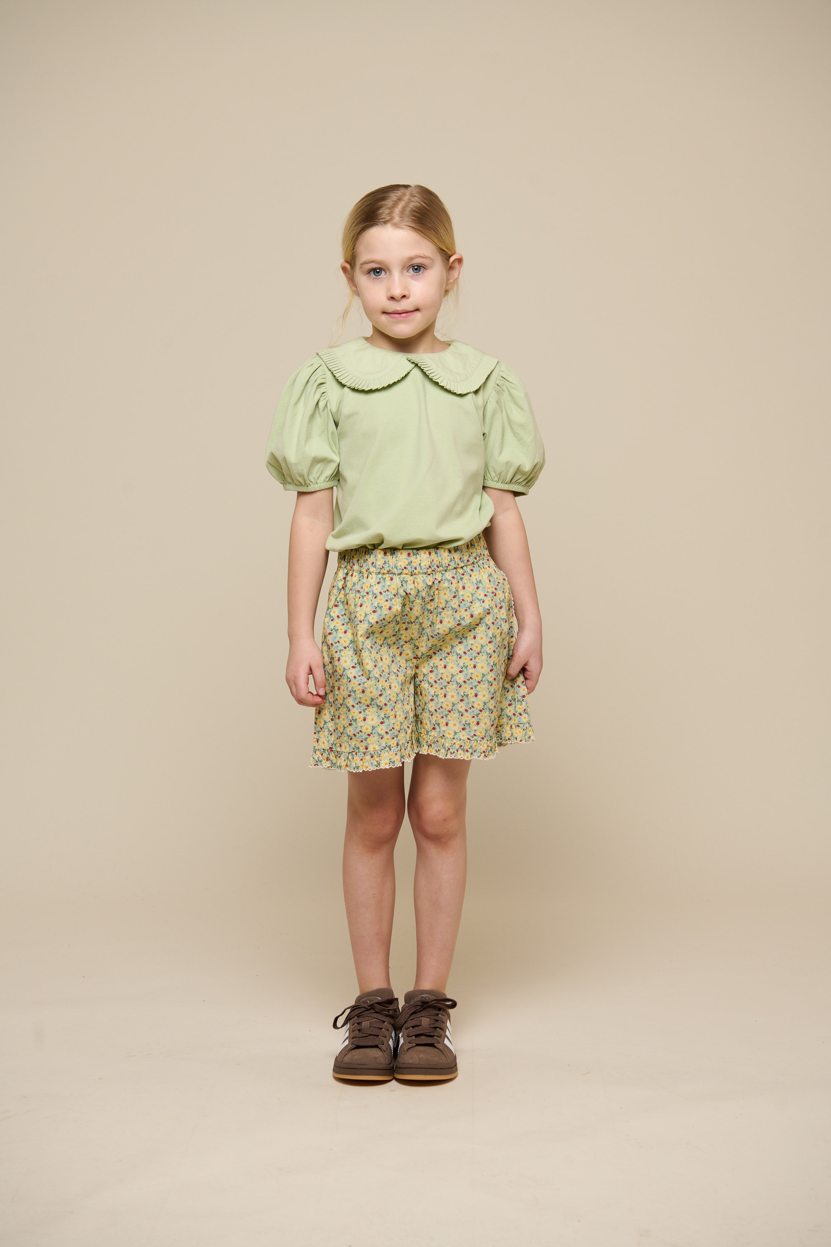 Blumenbedruckte Poplinshorts - Tween - Green | 100959 Poppy