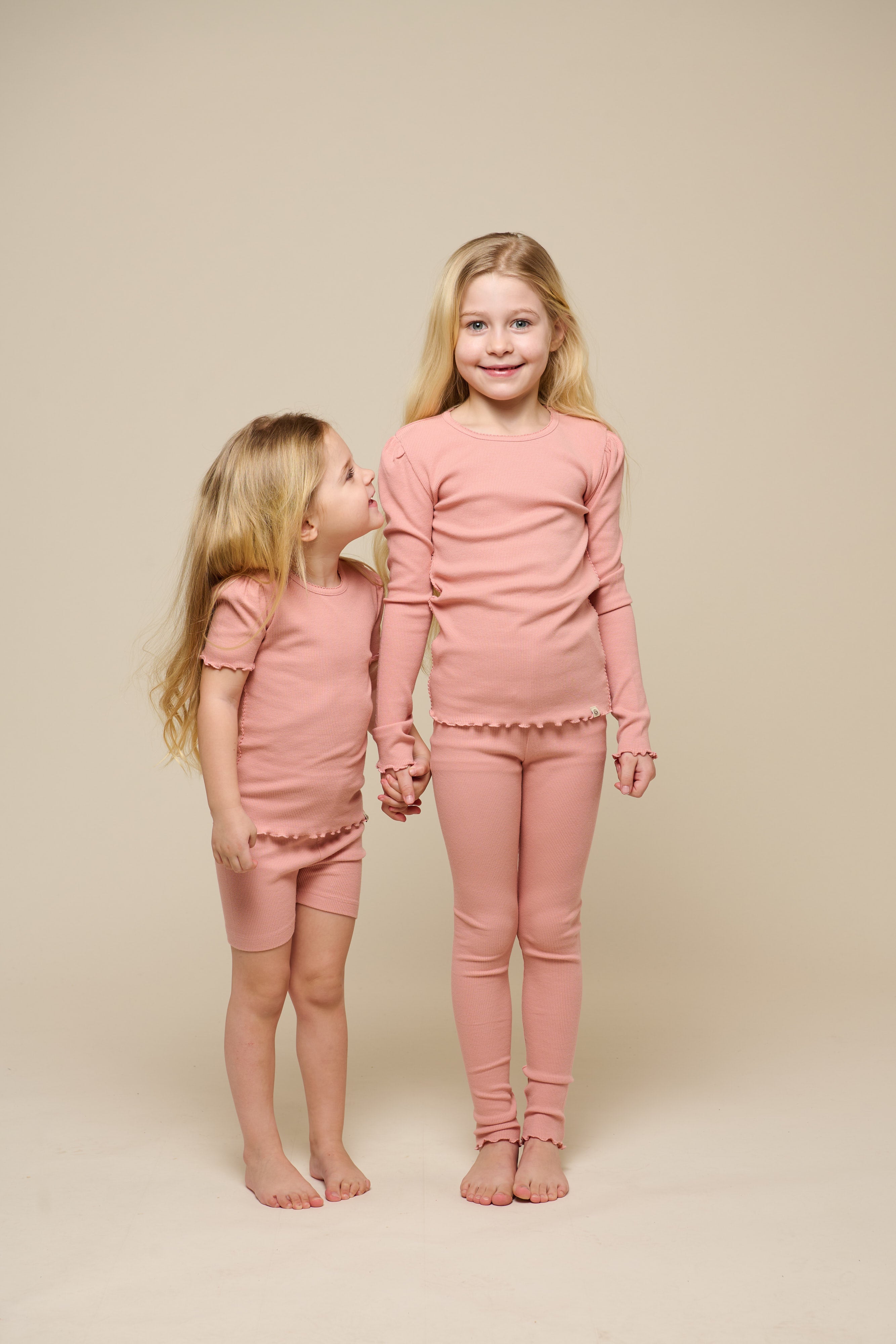 Langärmeliges T-Shirt aus Modalripp - Tween - Rose Tan | 101307 Lottie