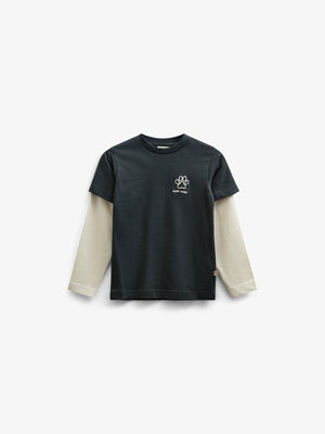 Boxy-T-Shirt mit zwei Ärmeln - Kids - Forest Green | 100840 Alex