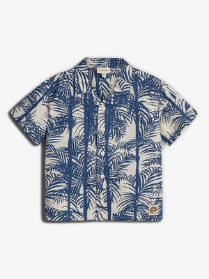 Leinen-Tropenhemd - Blue | 100110 Mateo