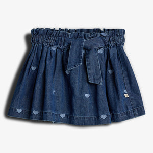 Jeansrock mit Stickerei - Dark Blue Denim with Blue Heart | 100181 Debbie