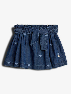 Jeansrock mit Stickerei - Dark Blue Denim with Blue Heart | 100181 Debbie