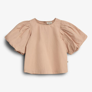 Bluse aus Popeline mit Puffärmeln - Rose | 100230