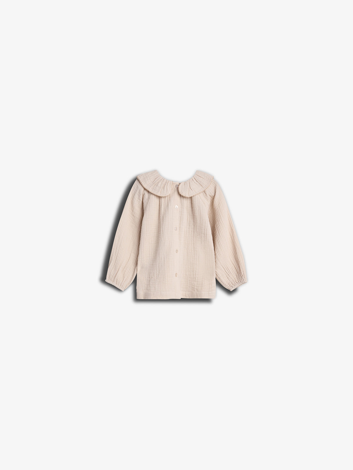 Musselin Kragenbluse - Kids - Light Beige | 100237 Ella