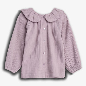 Musselinkragenbluse - Purple | 100238 Ella