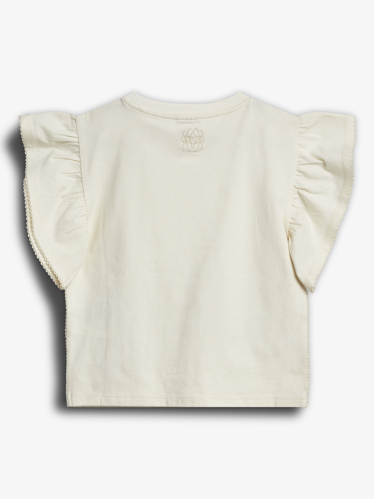 Rüschenshirt mit Picot-Stich - Off White | 100254 Vilde