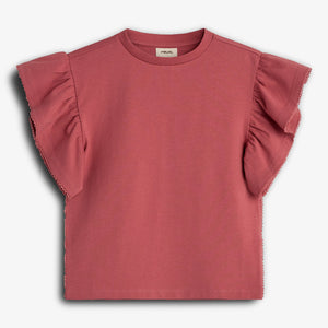 Rüschenshirt mit Picot-Stich - Tween - Blush | 100384 Vilde