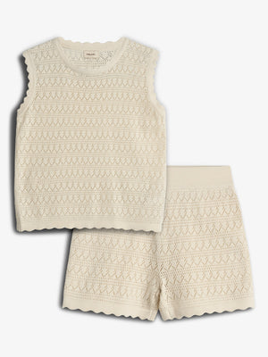 Strickshorts und Top - Off White | 100286 Vivi