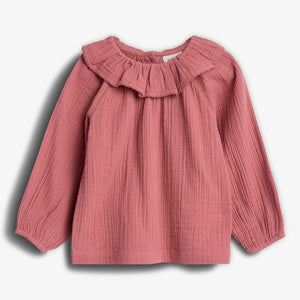 Musselinkragenbluse - Blush | 100288 Ella