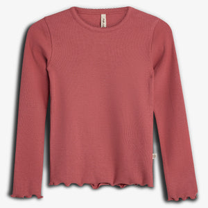Modal-Ripp Langarm-T-Shirt - Blush | 100316 Fiona
