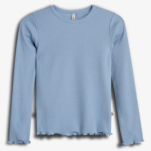 Modal-Ripp Langarm-T-Shirt - Blue | 100318 Fiona