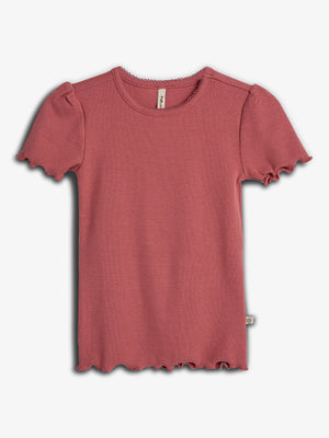 Modal-Ripp Kurzarm-T-Shirt - Blush | 100320 Fiona