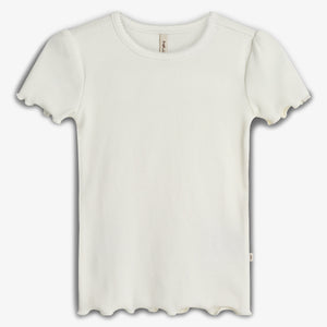 Modal-Ripp Kurzarm-T-Shirt - Off White | 100323 Fiona