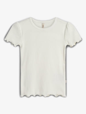 Modal-Ripp Kurzarm-T-Shirt - Off White | 100323 Fiona