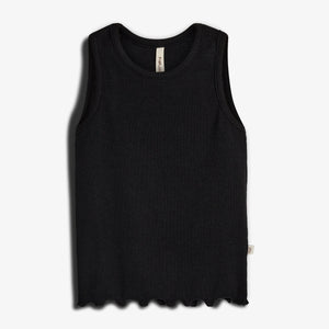 Modal-Ripp Ärmelloses Top - Black | 100325 Fiona