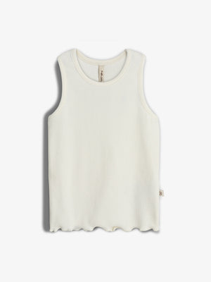 Modal-Ripp Ärmelloses Top - Off White | 100327 Fiona