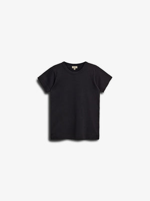 Tailliertes T-Shirt mit Picot-Stich - Tween - Black | 100379 Tina