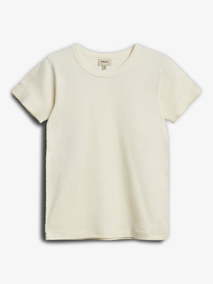 Tailliertes T-Shirt mit Picot-Stich - Tween - Off White | 100382 Tina
