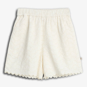 Schmetterlingsstickerei Shorts - Tween - Off White | 100436 Karla