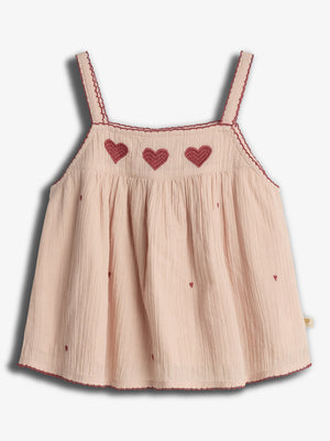 Trägertop mit Kontraststickerei - Rose | 100474 Harper