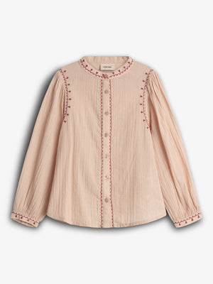 Bluse mit Kontraststickerei - Rose | 100482 Harper
