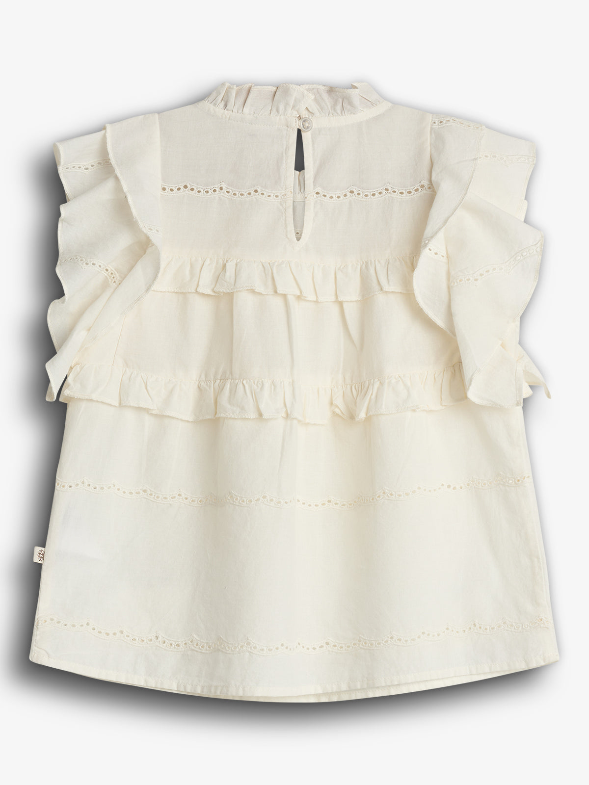 Ärmellose Rüschenbluse - Off White | 100486 Frida