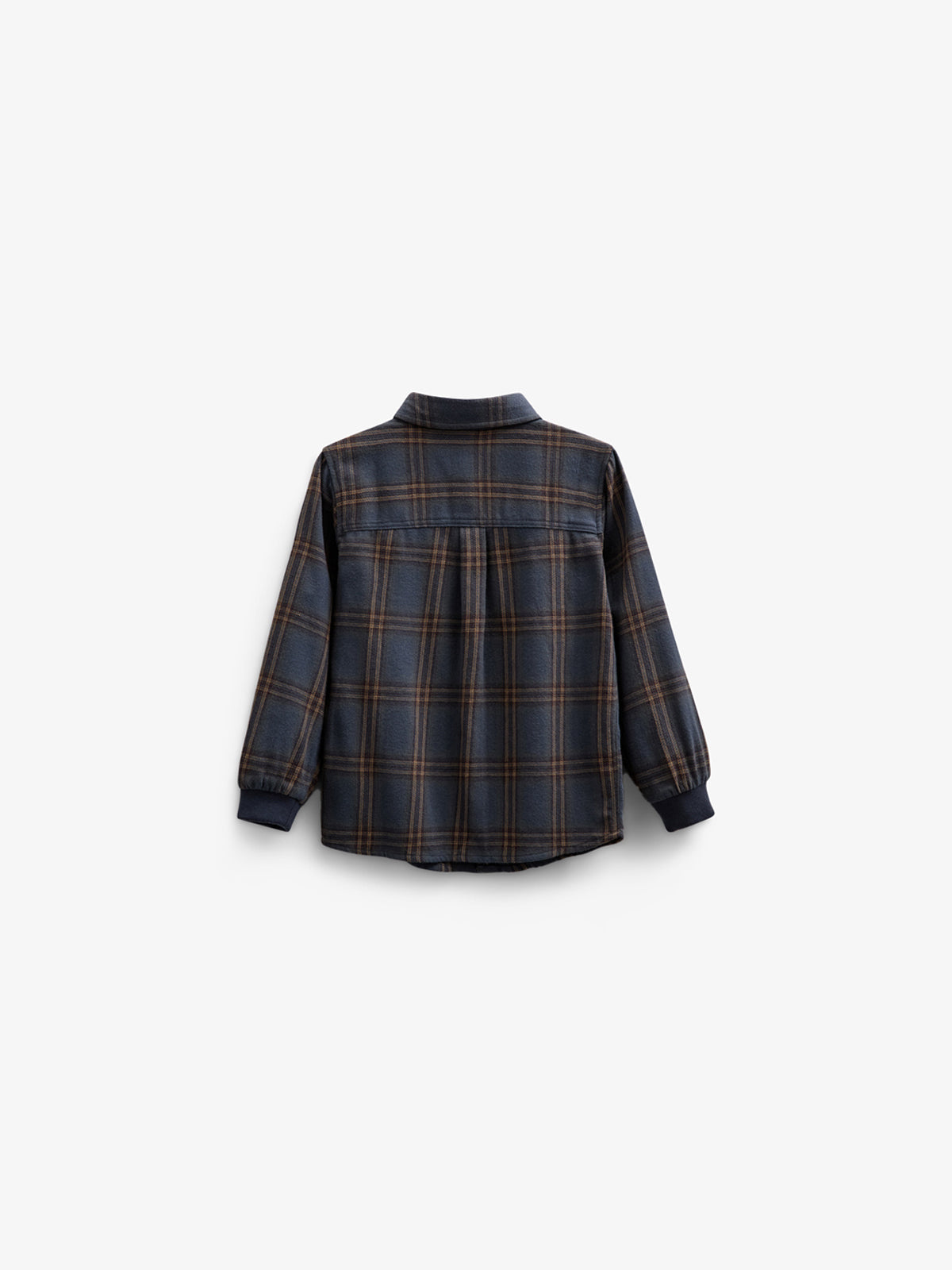 Kariertes Flanellhemd mit Rippbündchen - Kids - Navy Check | 100530 Henry