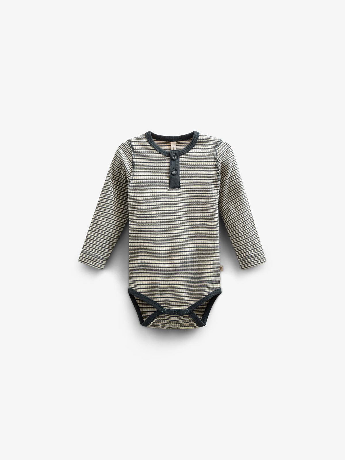 Langärmeliger Baumwoll-Ripp-Body - Kids - Forest Green Stripe | 100558 Manson