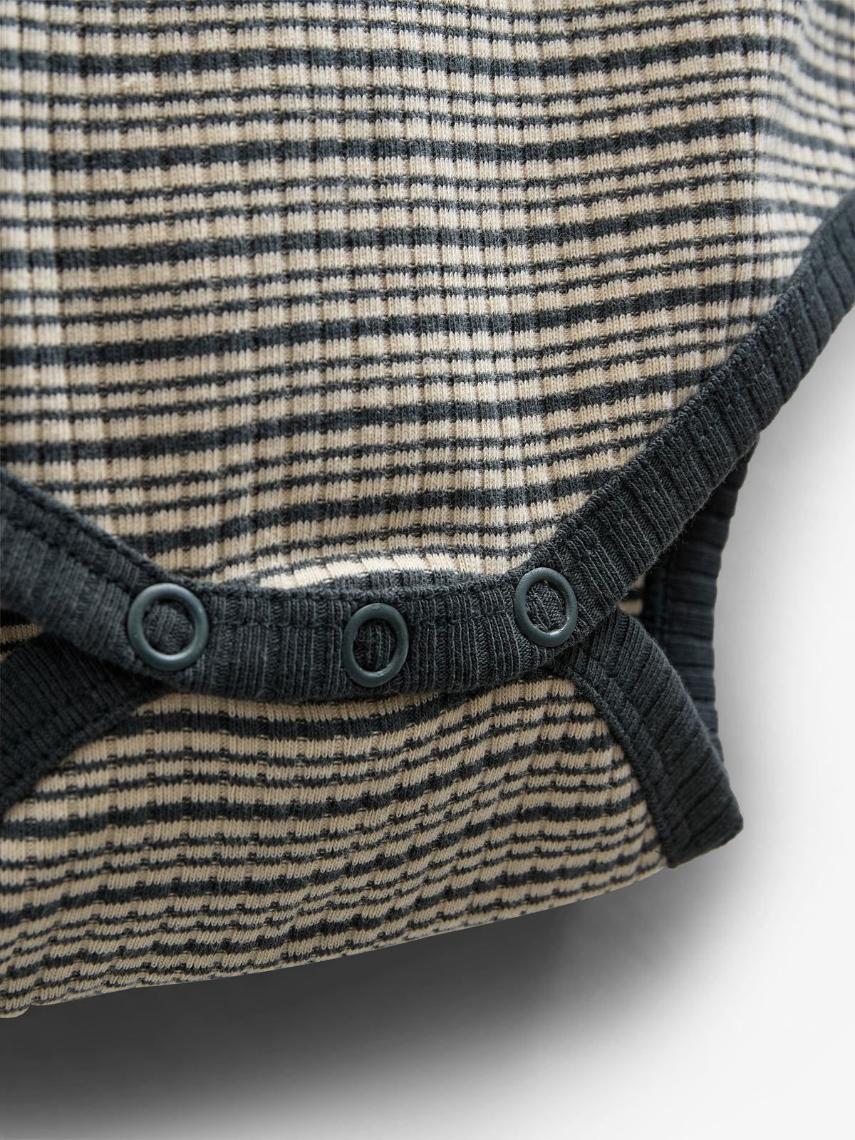 Langärmeliger Baumwoll-Ripp-Body - Kids - Forest Green Stripe | 100558 Manson