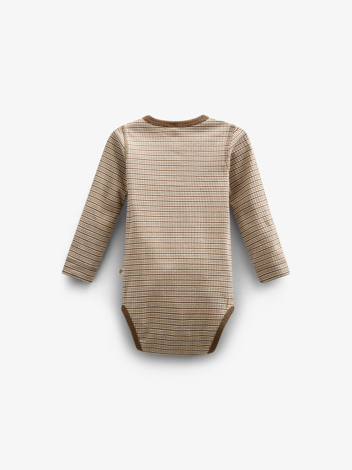 Langärmeliger Baumwoll-Ripp-Body - Kids - Coffee Stripe | 100559 Manson