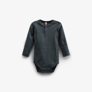 Langärmeliger Baumwoll-Ripp-Body - Kids - Forest Green | 100560 Manson