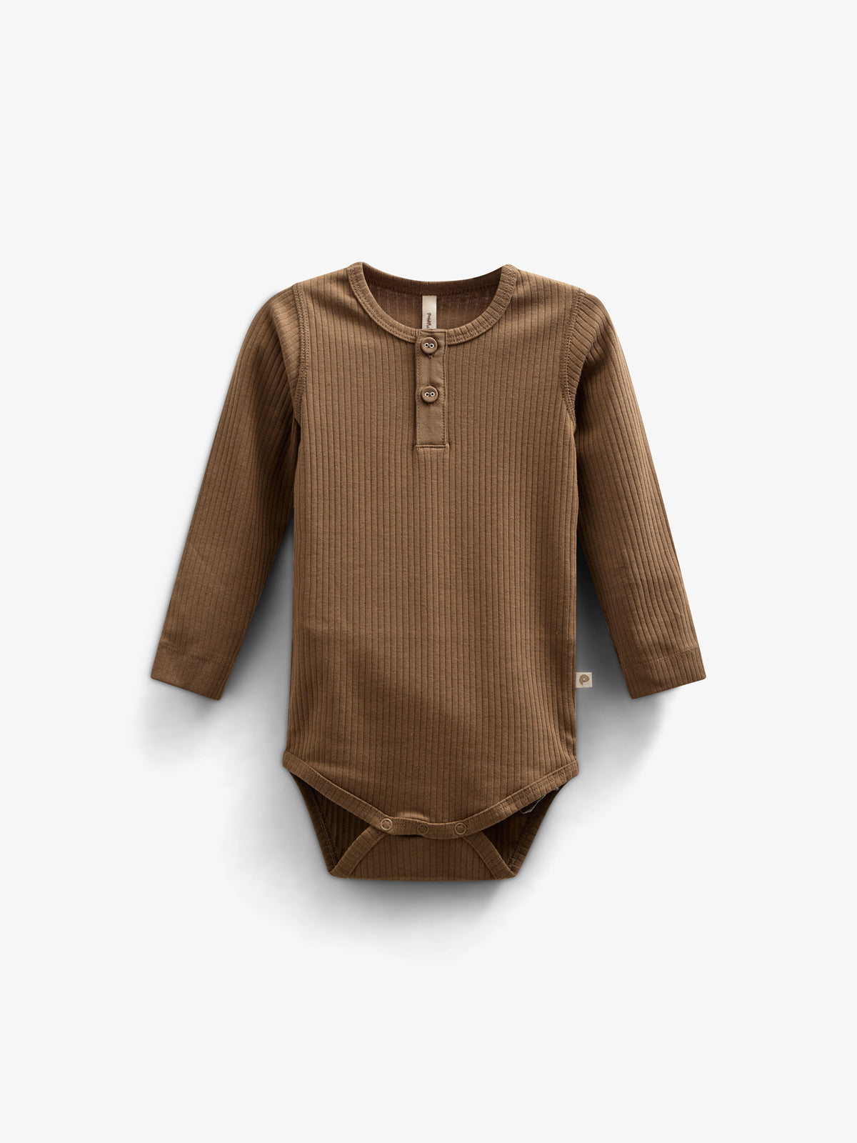Langärmeliger Baumwoll-Ripp-Body - Kids - Coffee | 100561 Manson
