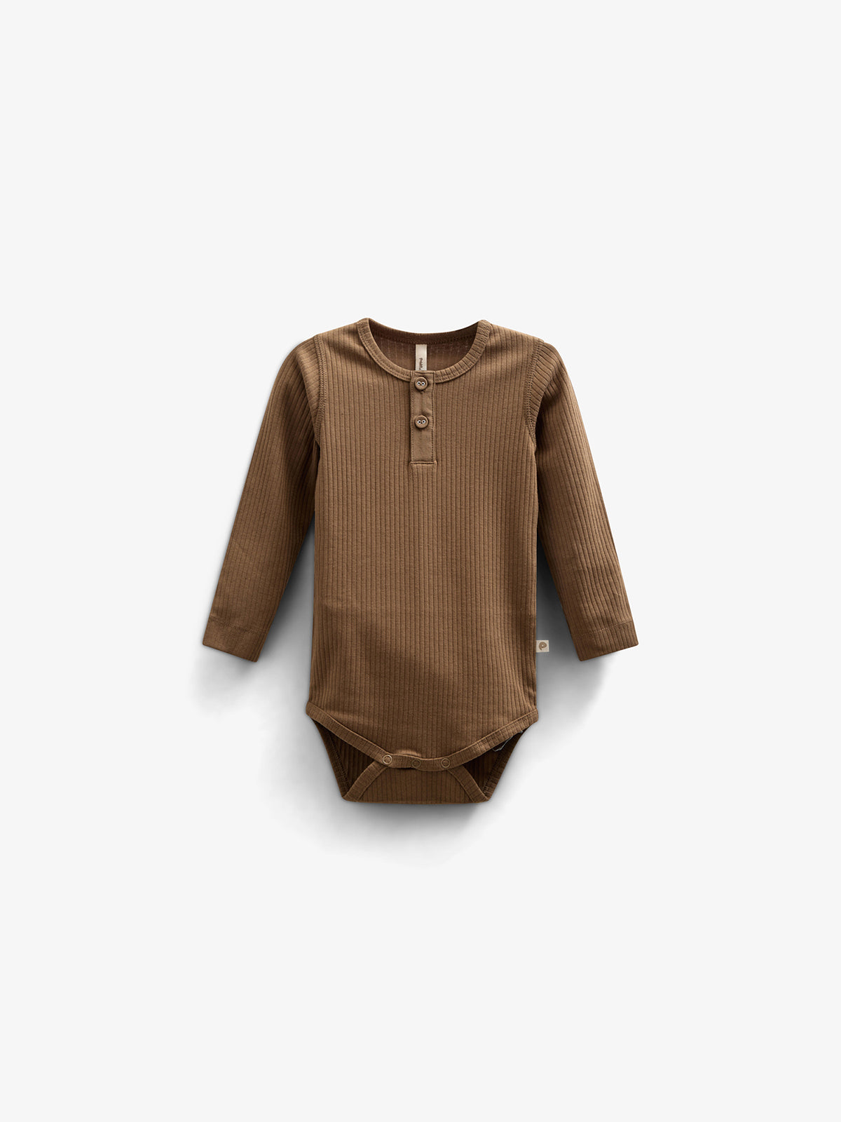Langärmeliger Baumwoll-Ripp-Body - Kids - Coffee | 100561 Manson