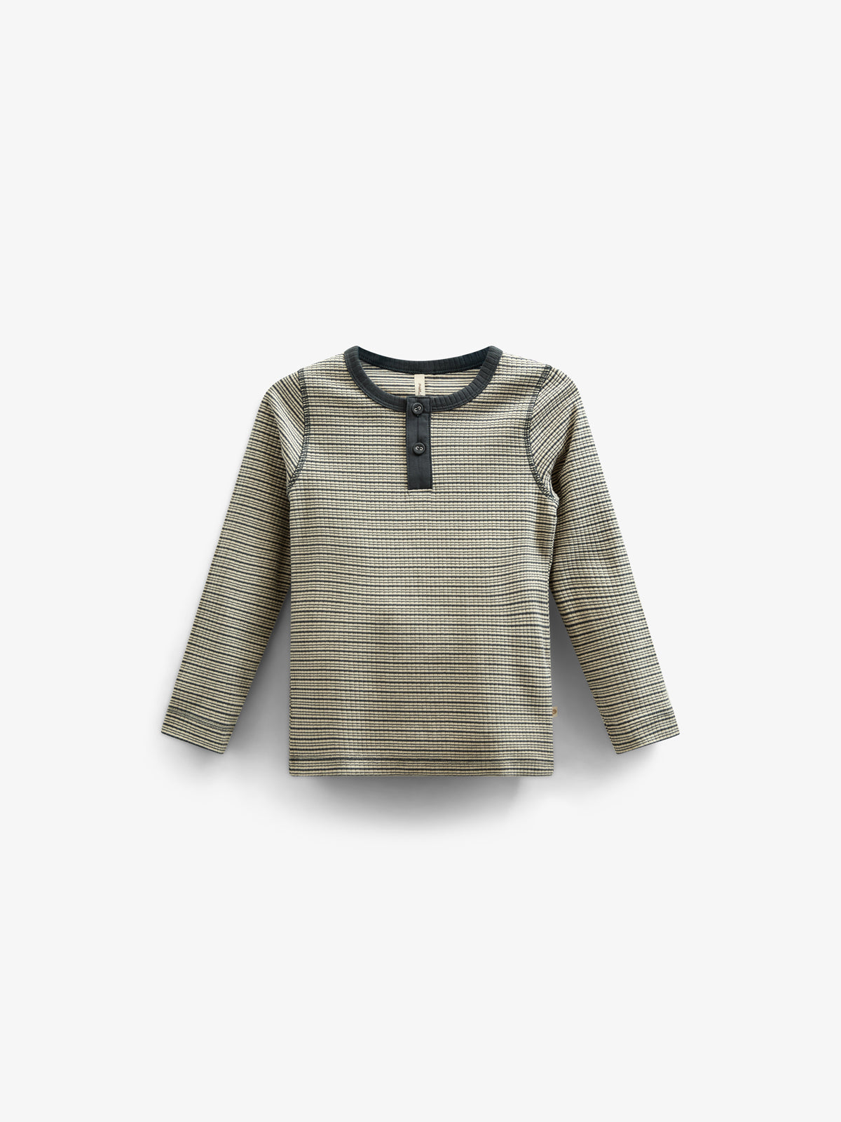 Langärmeliges T-Shirt aus Baumwollripp - Kids - Forest Green Stripe | 100562 Manson