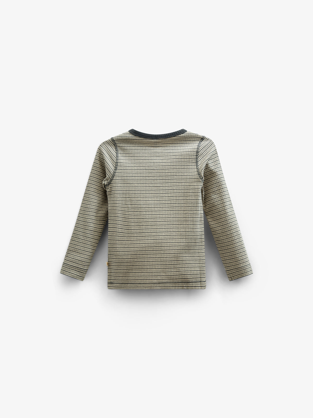 Langärmeliges T-Shirt aus Baumwollripp - Kids - Forest Green Stripe | 100562 Manson