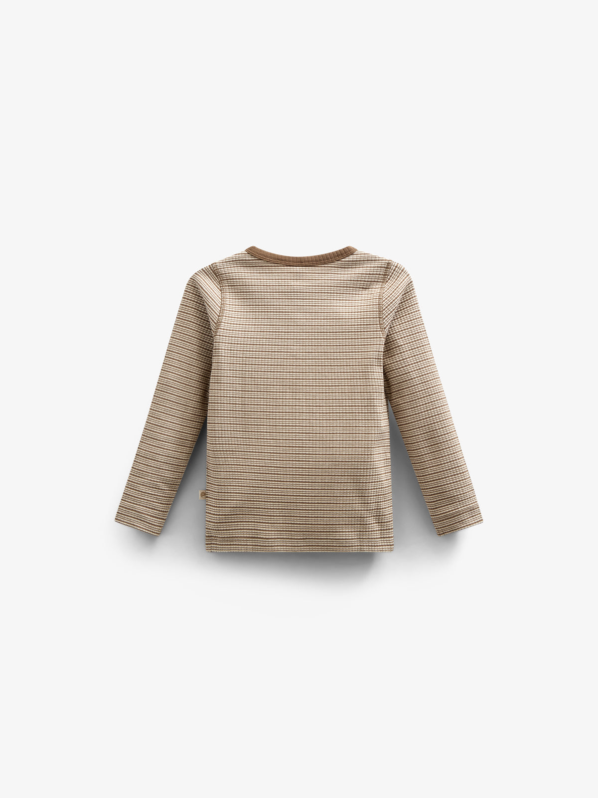 Langärmeliges T-Shirt aus Baumwollripp - Kids - Coffee Stripe | 100564 Manson