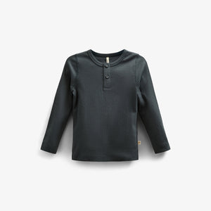 Langärmeliges T-Shirt aus Baumwollripp - Kids - Forest Green | 100566 Manson