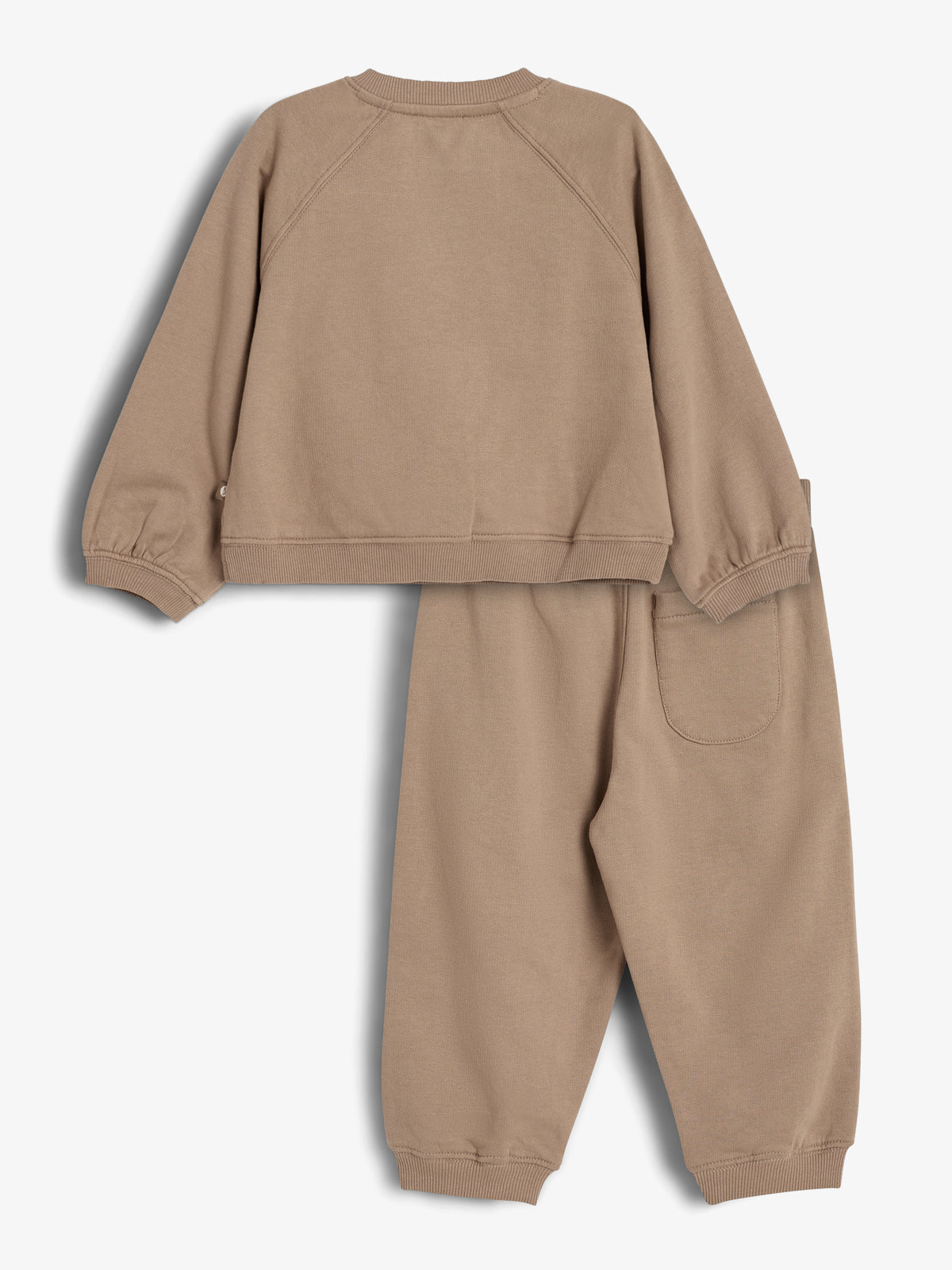 Sweat Set mit Puff Applikation - Little - Dark Beige