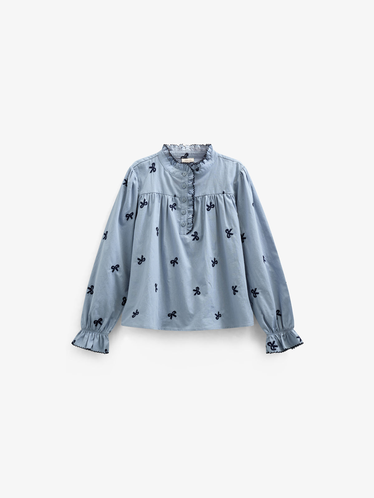 Popeline-Bluse mit Stickerei - Tween - Blue | 100676 Adison