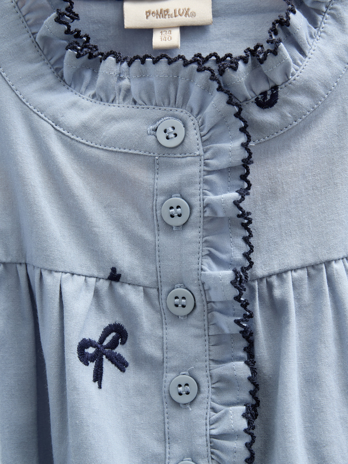Popeline-Bluse mit Stickerei - Tween - Blue | 100676 Adison