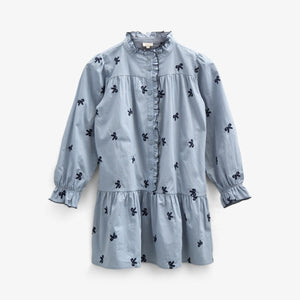 Popeline-Kleid mit Stickerei - Kids - Blue | 100679 Adison