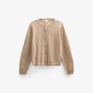 Baumwoll-Pointelle-Strickjacke - Kids - Caffe Latte | 100683 Esme