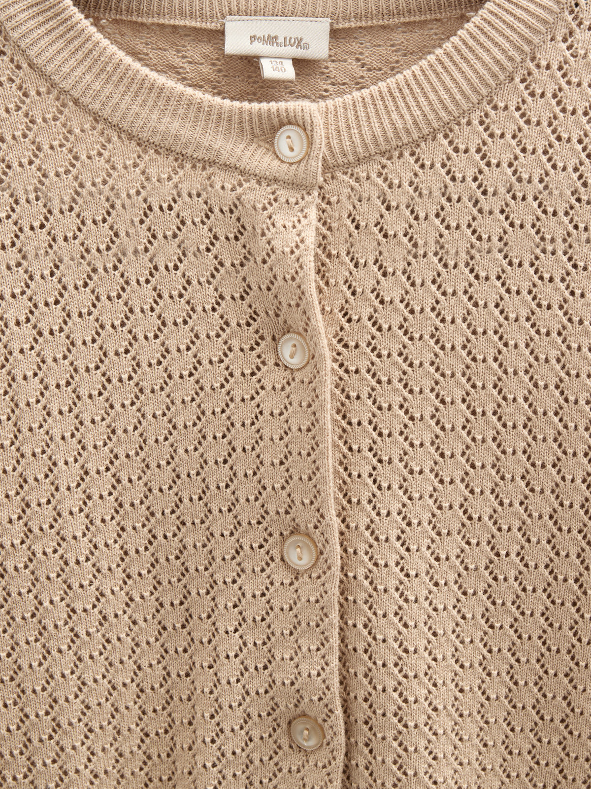 Baumwoll-Pointelle-Strickjacke - Kids - Caffe Latte | 100683 Esme
